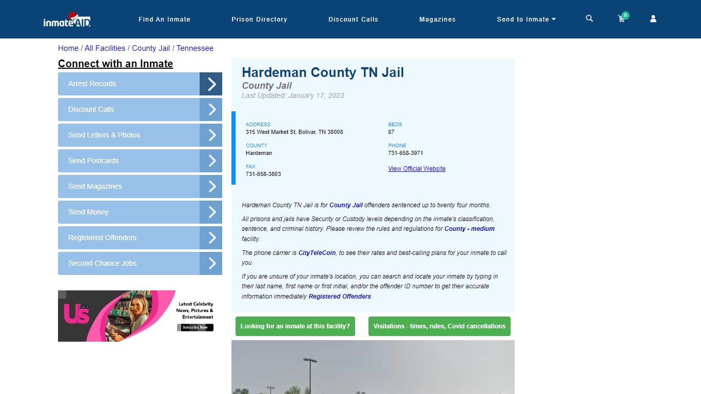 Hardeman County TN Jail - Inmate Locator - Bolivar, TN